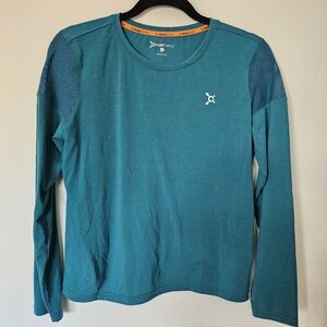 VGUC Orange Theory Ladies Shirt Long Sleeve Mesh Hunter Green Women Medium